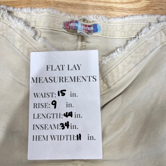 Anthropologie BDG Ruched V Front Flare Cream Suede Jeans Women's 30 90s Y2K - Picture 13 of 14